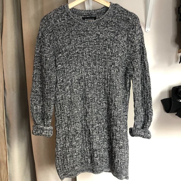 Pacsun Long Sweater Heather Grey Black Size Small - Picture 2 of 4